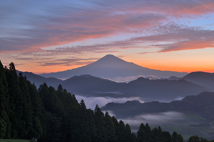 朝焼けと雲海