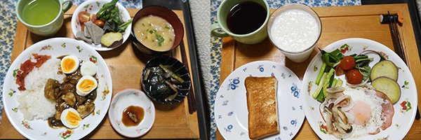 カレーの残りを食べきる