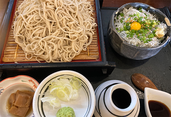 大盛蕎麦としらす丼