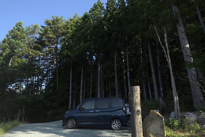 林の中の駐車場