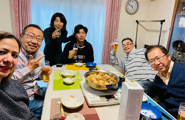 高校の同級生、ドン前田君と妹さんご家族と乾杯！