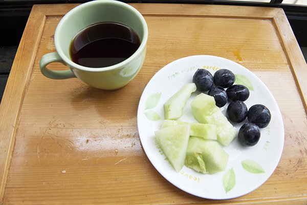 スプレモコーヒーとウリ、ピオーネ