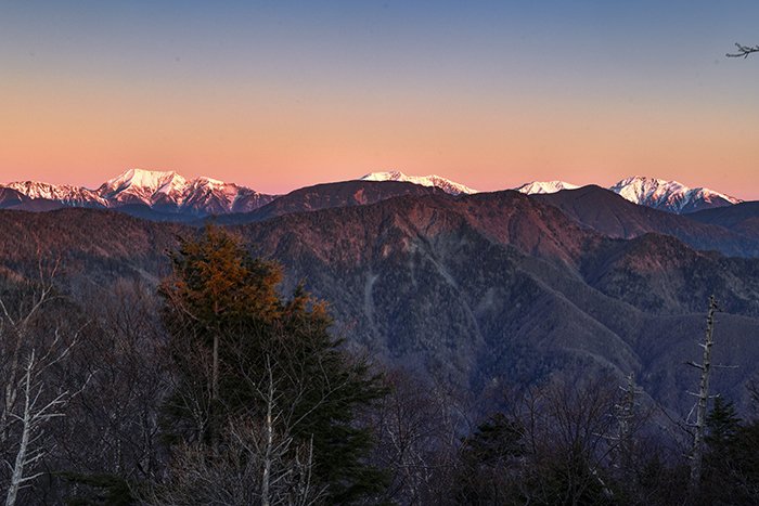 赤石山脈。聖岳、赤石岳