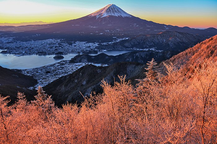 紅色霧氷富士