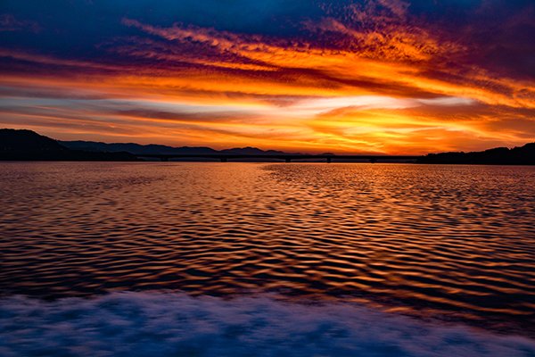 夜光虫の湖を行く