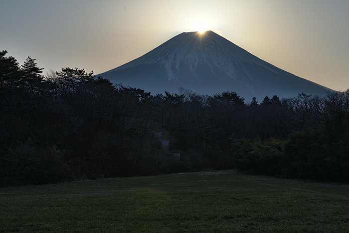 朝霧高原でのダイヤモンド富士