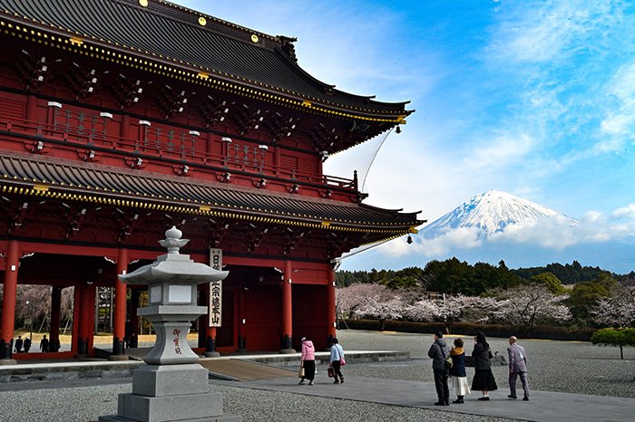 大石寺山門からの富士山