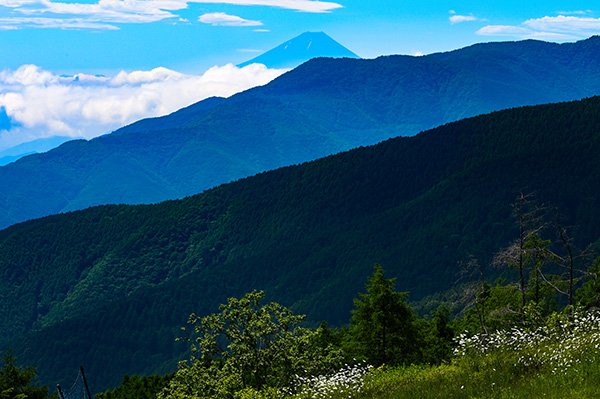 下山中にみた富士山