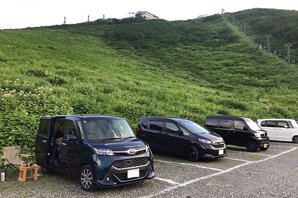 午後６時前に駐車場にピットイン