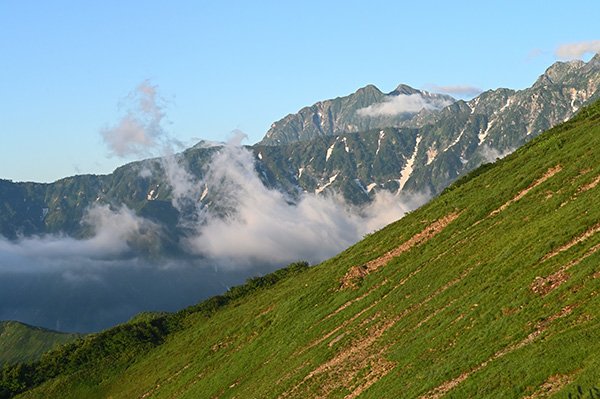 鹿島槍が見え始めました