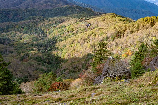 唐松尾根に光当たる