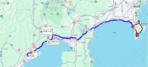国道1号線をひたすら弓が浜まで