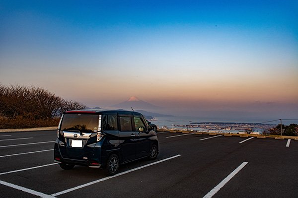帰路に富士山が見えた