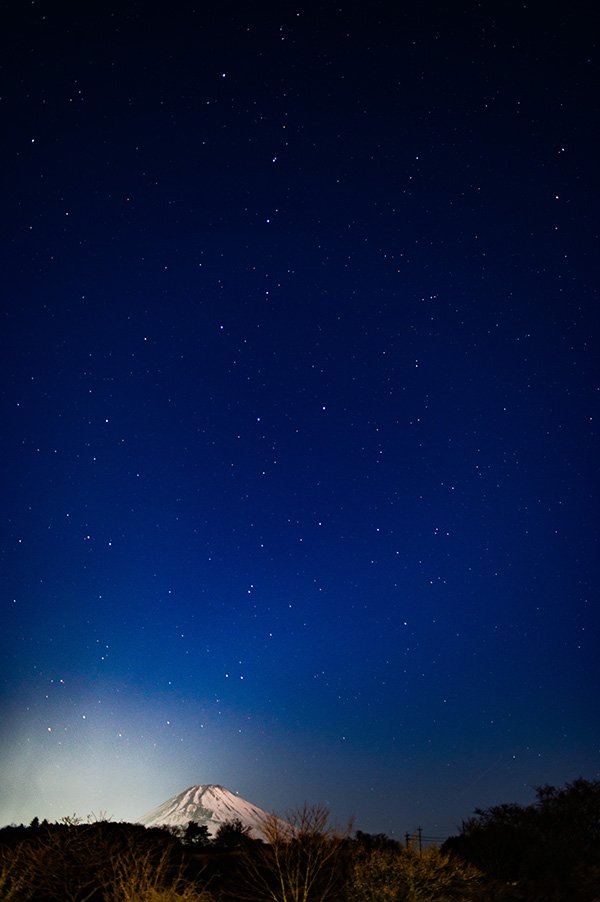 北斗七星と富士山