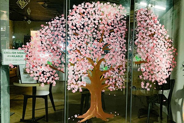 桜のディスプレイ