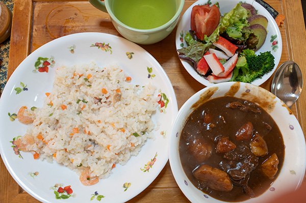 残り素材の牛肉を生かしたランチ