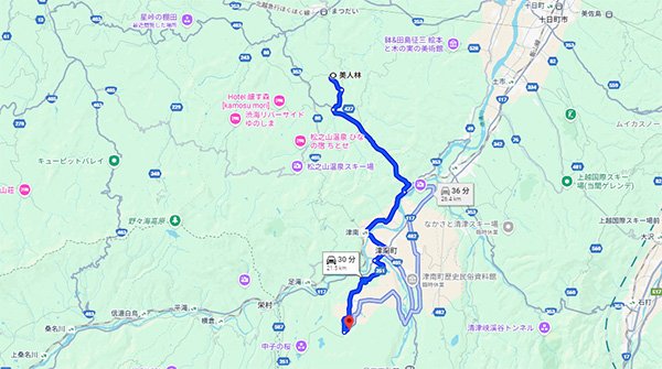 龍が窪までのルート