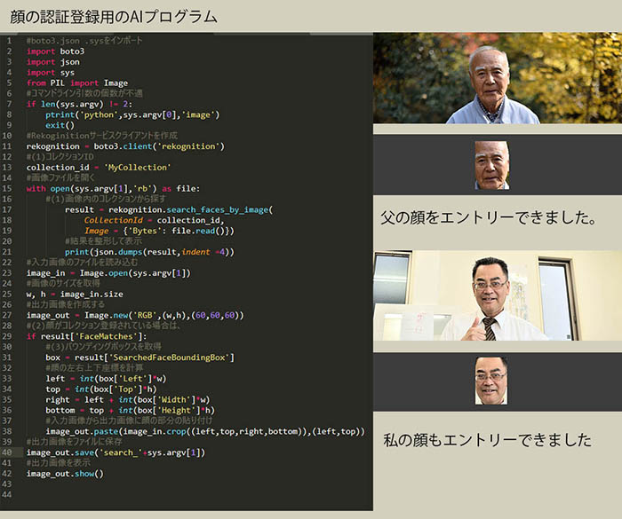 顔認証、エントリープログラム