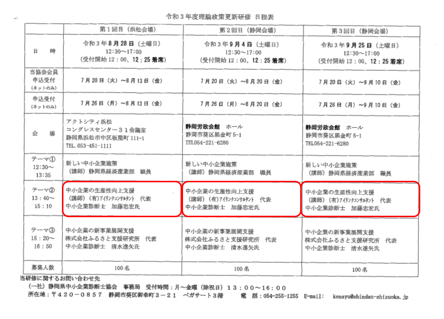 中小企業診断協会登録更新研修講師IOT/AI