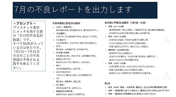 不良レポートの自動出力